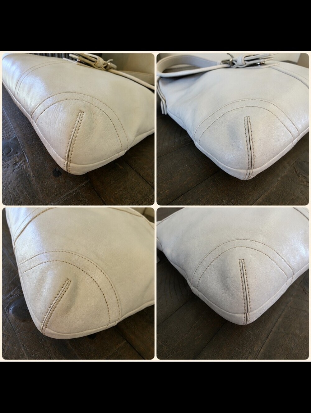 Coach Vintage Soho Large White Leather Convertible Crossbody Shoulder Bag Y2K - Picture 14 of 15